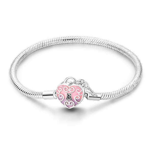 Nya 925 Silver Färg Charm Armband Rose Golden Färg Daisy Blomma Barrel Lås Orm Kedja Glidande Armbånd Kvinnor Smycker Y KTB056 20cm