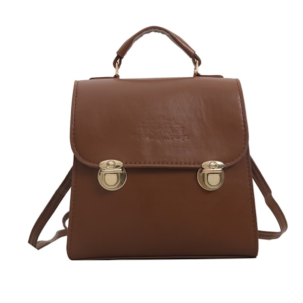 Brittisk retro-ryggsäck dam vinter 2023 ny trendig college-stil mångsidig stor kapacitet bärbar crossbody-väska Brown