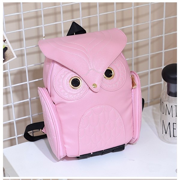 Foreign Trade Korean Trend Women's Owl Backpack Casual Travel Bag Fashion Personalized Cartoon Three-Dimensional Backpack Pink