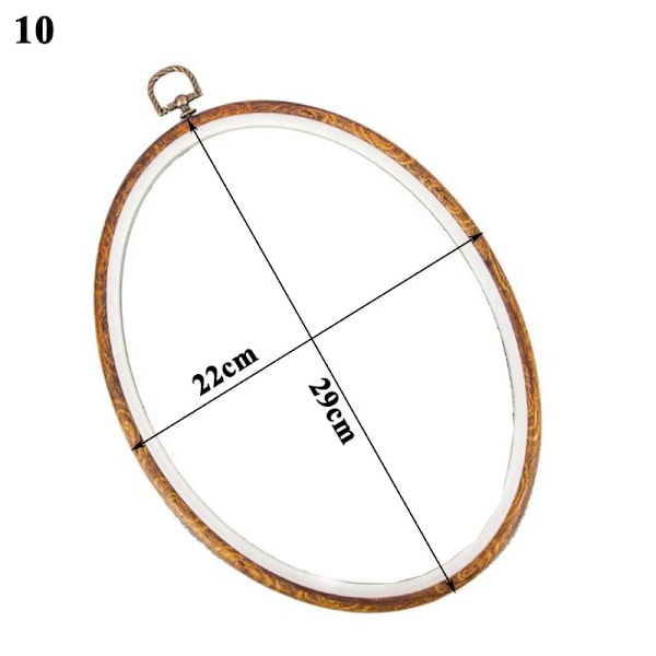 Gummi Efterliknar Trä Hoop Circle Broderier Cirkel Runda Bambu Diy Konst Hantverk Cross Stith Syning Behöver Arbeta Verktyg Blomkrans Oval 22x29cm