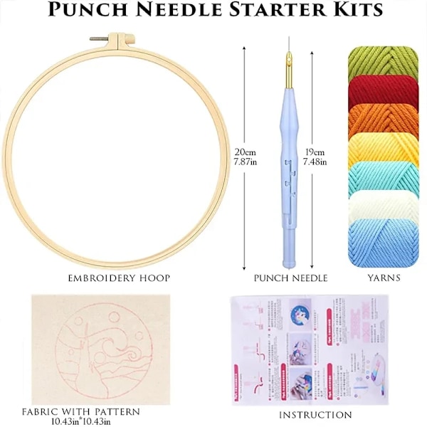 Chenistori Diy Punch Nål Broderi Starter Kit Med Mönster Och Instruktioner Cross Stitch Kit Landskap Mönster Hantverkträde T CCX-331-2020 20*20cm