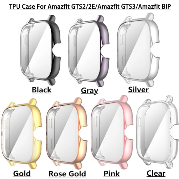 Tpu-beskyttelse til Amazfit Gts 2/Gts 3/Gts 4 skærmbeskytter til Huami Amazfit Bip/Gtt S2e/Gts3 beskyttelsesskal Clear For Amazfit GTS 3