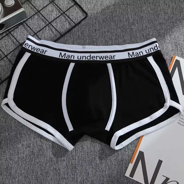 Herr Sport Boxers Shorts Kalsonger Underkläder Svart Vit Grå ML XL Andas Mode Fitness Sport Fitness black L