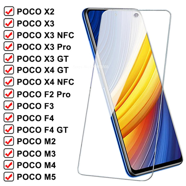 2Pcs Klart Högkvalitativt Glas För Xiaomi Poco M2 M3 M4 M5 Pro M5s Skärmskydd Poco X 3 X4 Nfc X2 F2 F3 F4 Gt Lågt Pris For Poco M4 Pro 4G 2PCS