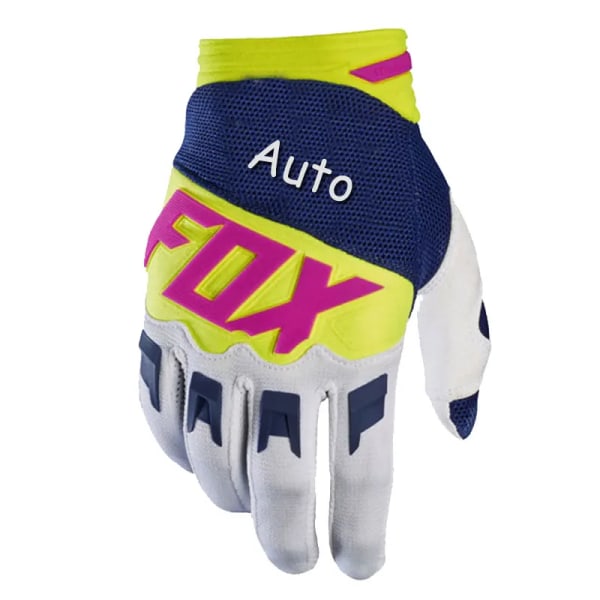 AutoFox Motocross Racing Handskar Herr Rider Offroad MX MTB Mountain Bike Guantes Downhill Full Finger Motorcykel Luvas Handskar Blue-Yellow-PinkWord XL