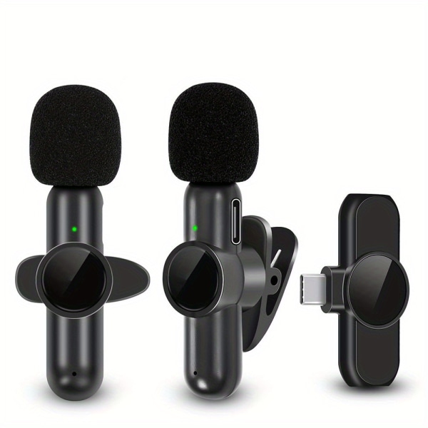 Trådlös Lavalier-mikrofon: Fånga liveframträdanden med ljud av professionell kvalitet! 2in1-Type-C