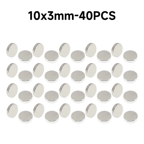 10mm NdFeB Magnetisk Jern Absorberende Permanent Magnet DIY Køleskabsmagnet Magnet Rund Magnetark til Håndværk og Kontormagneter 10x3mm-40PCS