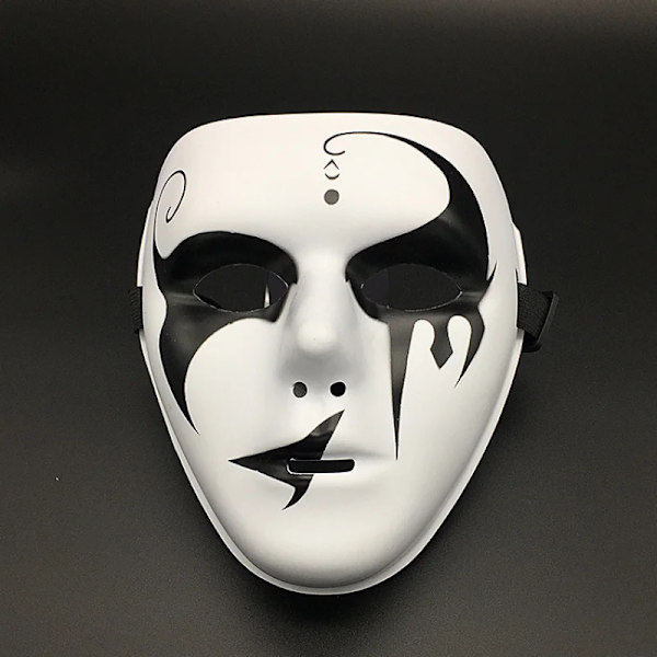 1. Full Face Mask Handmålad Halloween Maskerad Skrämmande Fest Tillbehör Cosplay Kostym Tillbehör Rekvisita S 1