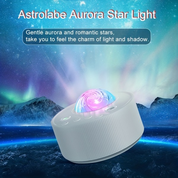 1 st Star Aurora Projector Light, Northern Lights Aurora Projector, 14 färger Starry Night Light Ceiling Planet Projector för sovrum, inredning i spelrum White