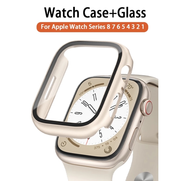 Glas+ Cover För Apple Watch case 9 8 7 6 SE 5 iWatch Tillbehör Skärmskydd Apple Watch Series 45mm 41mm 44mm 40mm 42mm 38mm black 45mm series 7 8 9