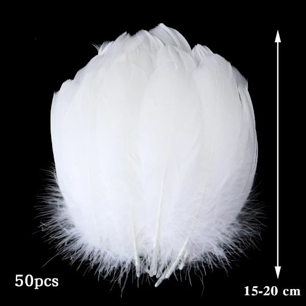 10-50 stk Naturlige Hvide Fjer Håndværk DIY Smykkefremstilling Hovedbeklædning Struds Tyrkiet Påfugl Fjer Bryllup Hjem Dekoration Coffee