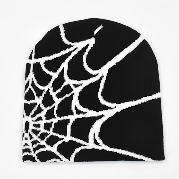 Y2K Gothic Edderkoppemønster Uld Akryl Strikket Hat Kvinder Beanie Vinter Varme Beanies Grunge Hip Hop Casual Skullies Udendørs Kasket Coffee Pink C