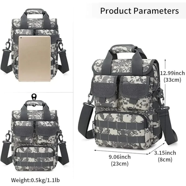 Udendørs Trave Camouflage Enkelt Skuldertaske Mænd Taktisk Militær Vandtæt Messenger Taske Stor Kapacitet Vandreture Fitnesscenter Rygsæk Black camouflage