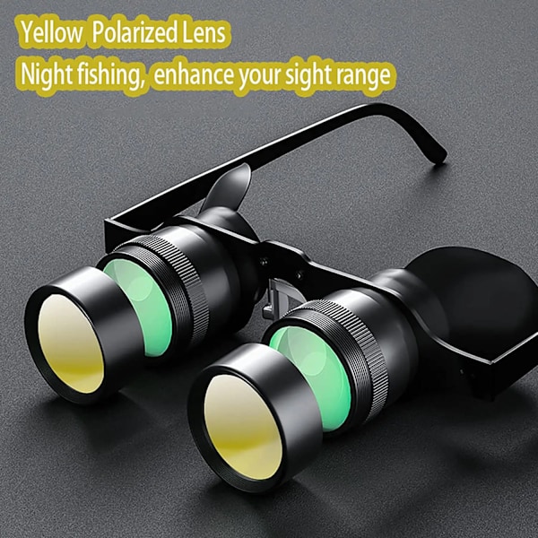 Fishing Binoculars for outdoor bird watching, fishing, sports, theater professional hands-free glasses HD portable telescope telescope-Yello lens