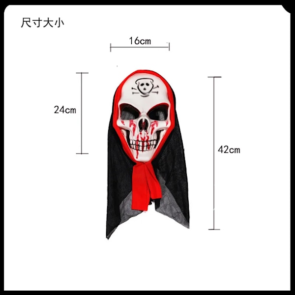 Halloween-juhlan cosplay-aikuisten viitta, musta viitta, miehen viitta, Halloween-kallopallopuku, rekvisiittasetti, loma-lahja S Adult clothing D One Size