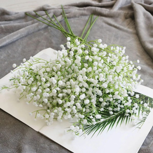 1st konstgjorda blommor Plast Gypsophila DIY Blombuketter Arrangemang 64cm För bröllop Festlig heminredning white