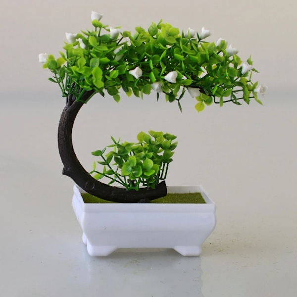 Simuleret Bonsai Træ Mini Plastik Pottede Planter Kunstig Plante Bonsai Sakura Snebold Træ Have Arrangement Bord Dekoration D2