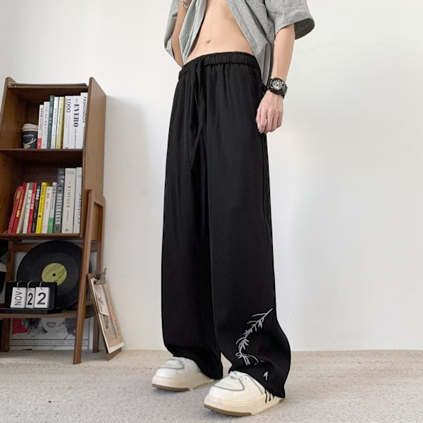 Nya Kinesiska Stil Casual Byxor Mäns Vår Sommar Fashion Märken National Style Byxor Män 2024 Nya Byxor Höstdräkt Byxor White XL