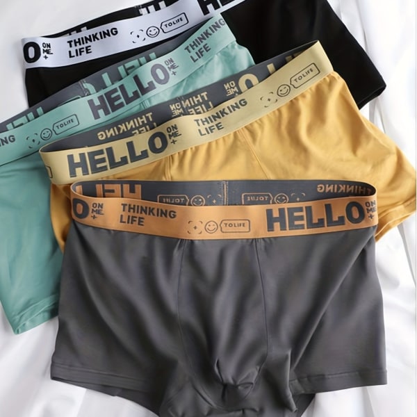 4st herr bomull Andas stretch boxer underkläder Mixed Colors Mixed Colors XL(52)