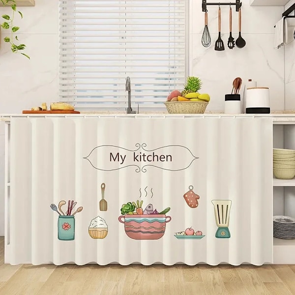 Keittiökaappi verho verho pölytiivis kirjahyllyt kaappi vaatekaappi peitto sisäpuoli itseliimautuvat lyhyet verhot koti sisustus Cortinas Kitchen curtains S3 100X70cm