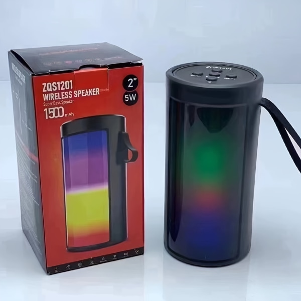 1201/1202 Ny RGB färgglad lysande trådlös liten högtalare, bärbart kort trådlös mini presenthögtalare
