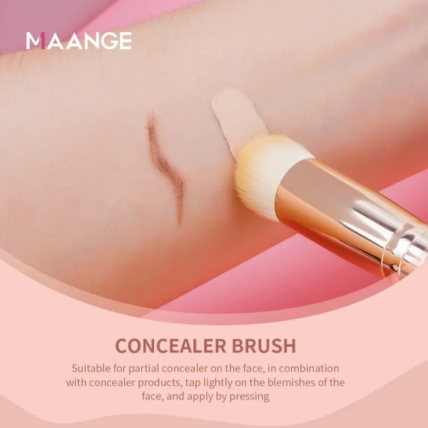 2st Foundation Concealer Makeup Brushes Kit Dense Soft Bristle Professionell kosmetisk borste för kvinnor Skönhet Pink
