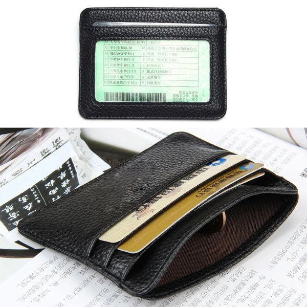 1 st Enfärgad PU-läder Bankkortshållare Kreditkortsplånbok Mini Slim Wallet Case Kvinnor Män Pocket Myntväska 1