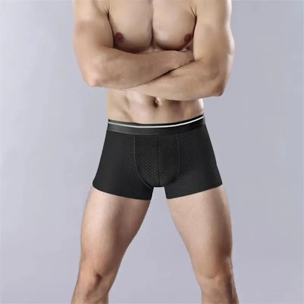 4/8 stk. Mesh komfortable bløde shorts til mænd Plus 5Xl 4pcs-B  Black 4XL