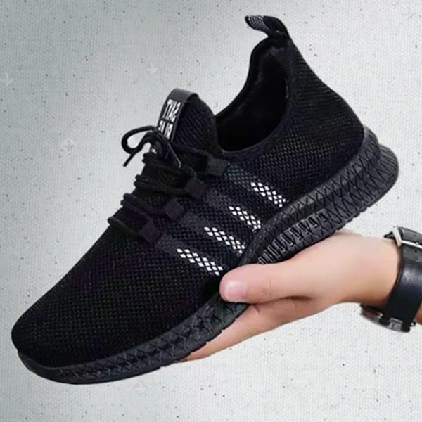 Mode Mænd Sneakers Mesh Casual Sko Lac-Up Mænd Sko Letvægts Vulcanize Sko Walking Sneakers Mand Runnin Gymsko QQFeather 3heihong 40