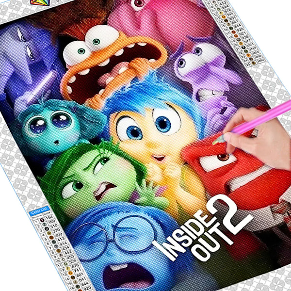 2024 Uusi Disney Inside Out 2 Timanttikirjonta Piirretty Timanttimaalaus Uusi Mosaiikkikuva Strassit Koti Seinäkoriste AD498 Round 50x70cm