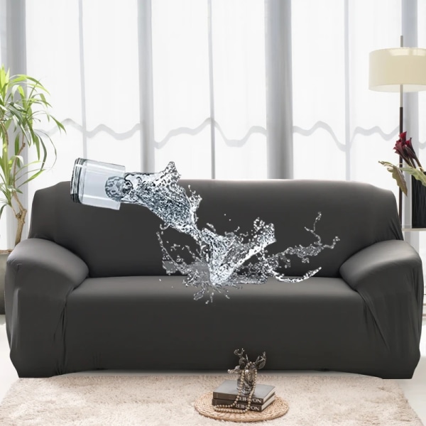 1/2/3/4 Säten soffa Cover Vattentätt Elastiskt hörnsofföverdrag L-formad cover Skyddsbänk Cover tunt tyg Dark Grey XLarge(235-300cm)1pc