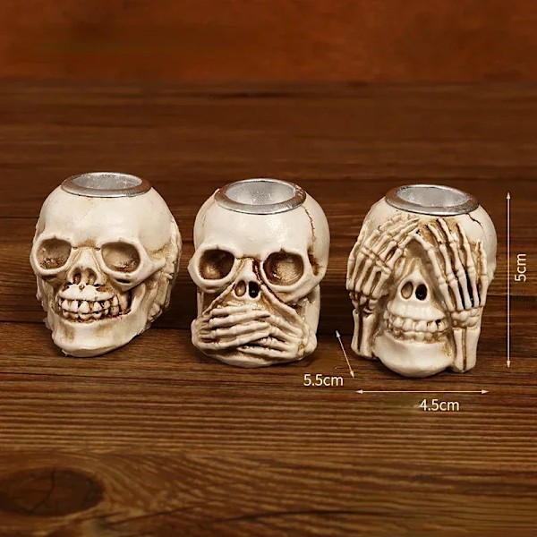 Resin Skrämmande Hemsökt Hus Rekvisita Spöken Skull Häxa Hand Skelett Ljus Hållare För Halloween Bar Party Inredningar Hand