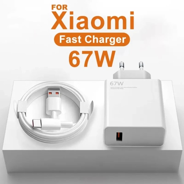 För Xiaomi Original 67W USB Supersnabbladdare Power Mi 12 11 6A Typ C Kabel POCO X5 X4 Pro Redmi Note 9 10 11 Laddning 6A Cable 1.5m