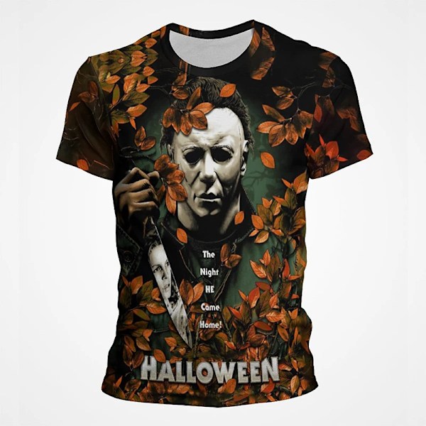 Halloween T-paidat Kauhuelokuva 3D Tulosta Michael Myers Pelottava Katumuoti Miehet Naiset Cool Muoti Ylisuuri T-paita Ki Tees Toppi ETF3B202321112 120