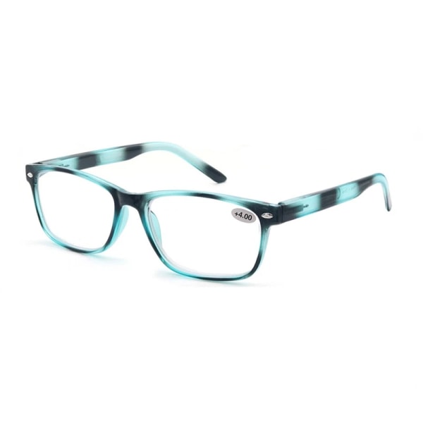 Läsglasögon Män Kvinnor, Glasögonläsare, Designbåge med fyrkantig bläck, Bekvämt att bära, Okrossbar, med Sliver Nit BLACK