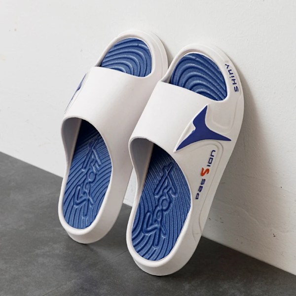 Fashion&Sport Miesten Toffelit Pvc Pehmeät Aurinko Liukumattomat Slides Casual Ulko Beach Flip Flops Koti Kylpy Huoneensäästö Toffelit Uudet Sa Blue 40-41