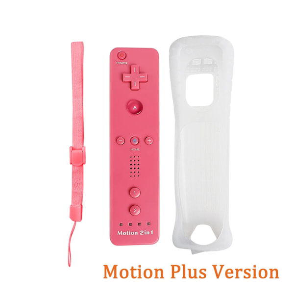 2 I 1 Fjärrkontroll Med Motion Plus För Nintendo Wii U Nunchuck Trådlös Gamepad För Nintend Wii-Konsol Joystick Joypad Pink remote