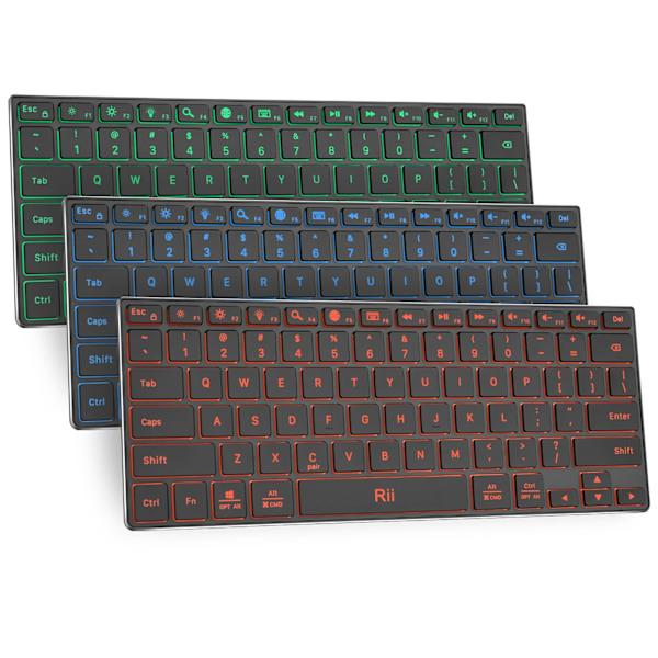 Rii Bluetooth Tangentbord X9, Trådlös Tangentbord Med Rgb Bakgrundsbelysning, Case För Ipad, Ipad Pro, Ipad Mini, Ipad Air,Tablet, Ytan,Pc English