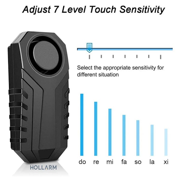 Hollarm Trådløs Cykel Vibrationsalarm IP55 Vandafvisende Motorcykelalarm Fjernbetjening Tyverisikring Cykeldetektor Alarmsystem C