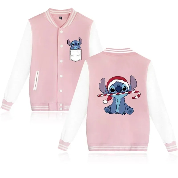 Gotisk Y2k Hoodie Lilo Stitch Baseballjacka Dam Sweatshirt Jul kawaii Jackor Streetwear Lösa Collegerockar black59002-940 XS 160