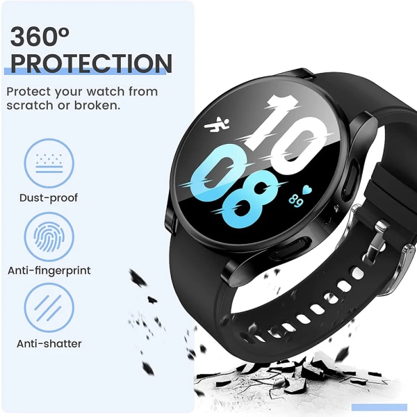 Case till Samsung Galaxy Watch 4 5 6 40 mm 44 mm Cover Täckning Silikon TPU Bumper Skärmskydd Fullständiga tillbehör Transparent Galaxy Watch4 5 44mm