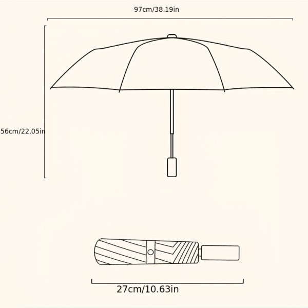 Tecknad svart och vit katt automatiskt paraply, regn eller glans för dubbla användningsområden, paraply för UV-skydd Black And White Cat(Manual)