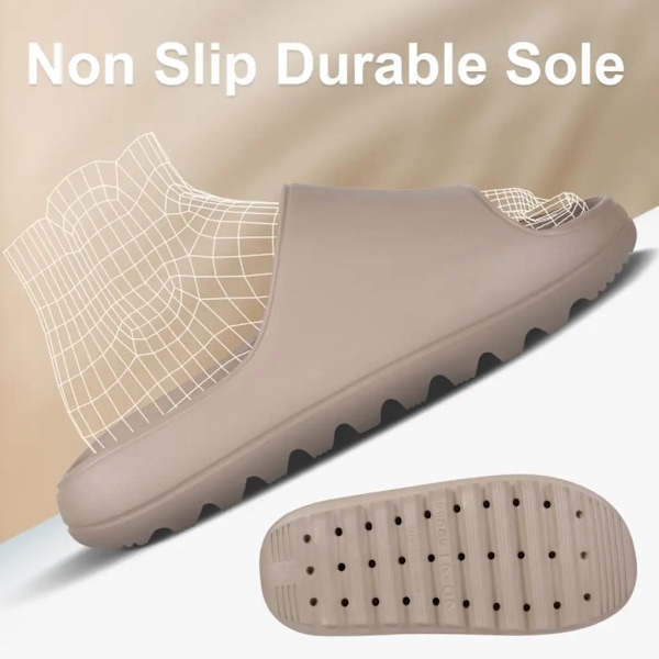 Goosecret Tykke Bund Kvinder Tompa Nye Sommer Brusebad Sandaler Indendørs Ikke-Slibe Hjem Skælvor Soveværelse Soft Sole Sandaler Til Mænd White 46-47(10.8-11 inch)