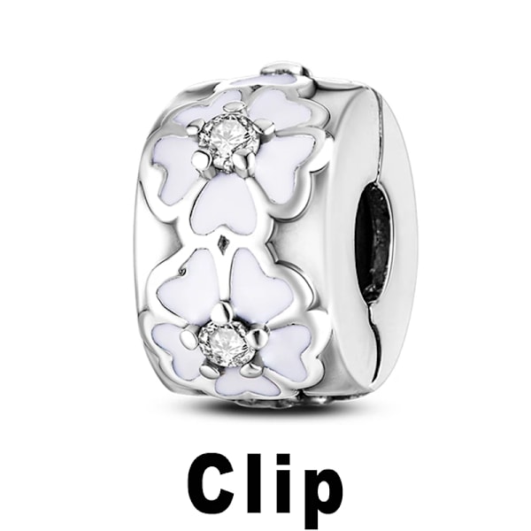 925 Sterling Sølv Clip Charms Sikkerhedskæde Charm Silikonprop Perle Fit Smykker Fremstilling Til Pandora Armbånd T Diy PTC451