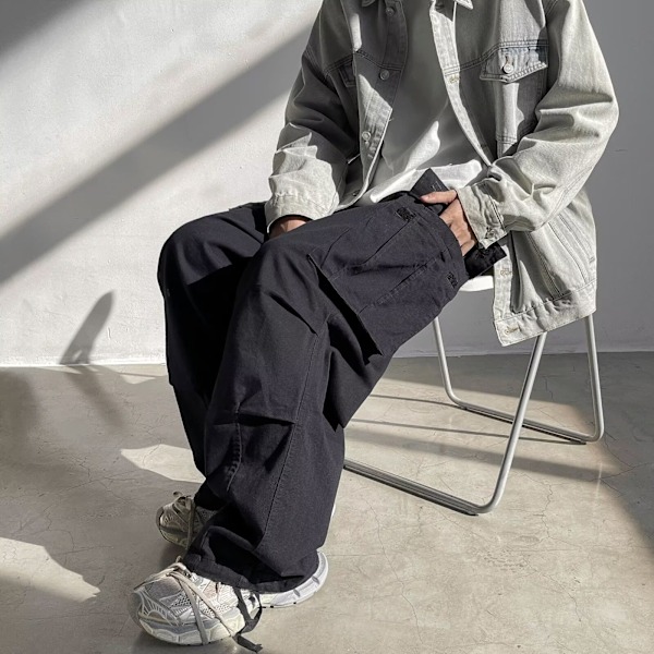 Suorat housut miehille 2024 Uusi kevät Kiristysnauha Korsetti Hoikentavat housut Kudotut Retro Kuljettajat White XL