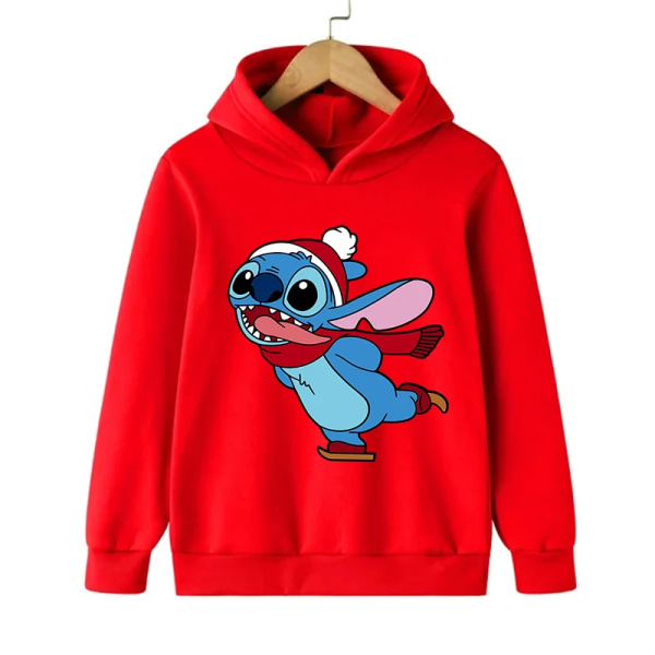 Ny Stitch Hoodie Jul Barn Tecknade Kläder Barn Flicka Pojke Lilo and Stitch Sweatshirt Manga Hoody Baby Casual Topp 59010 110CM