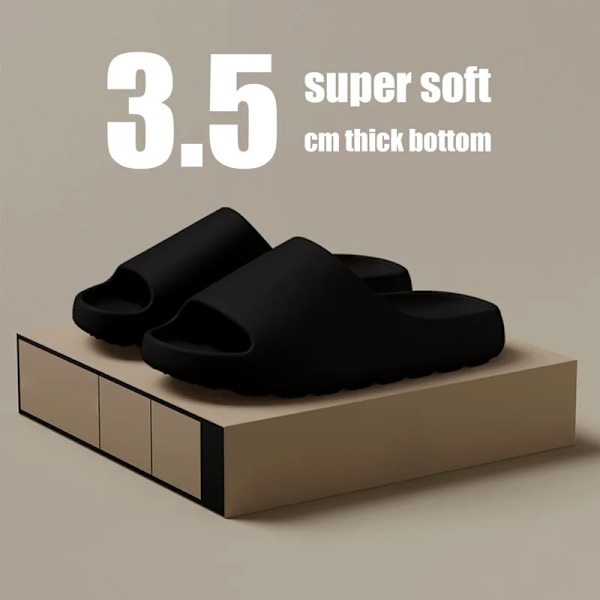 2024 Sommar Tofflor Män Mjuk Botten Inomhus Hem Plattform Sandaler Mode Flip Flops Strand Skor Par Icke-Slip Badrummer Bilder B-green 36-37(Fit 35-36)