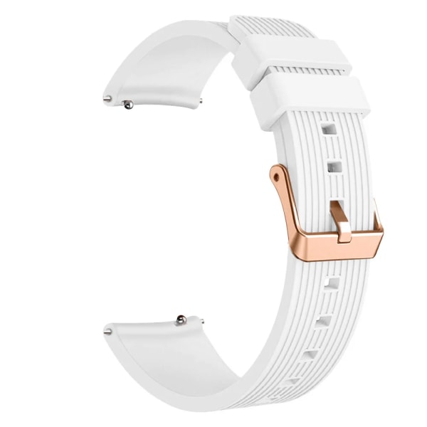 20mm silikonrem för Samsung Galaxy Watch 42mm Watch 4 5 Active 2 40 44mm Classic 42 46mm Rose Gold Spänne Armband Beige 20mm Universal