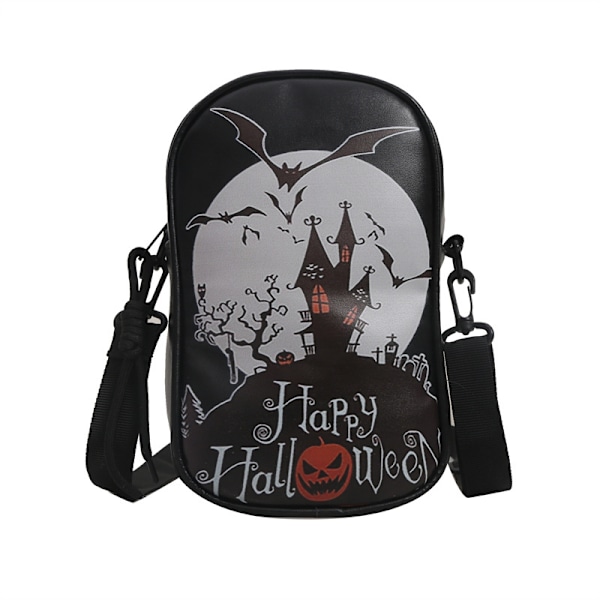 Spoof Halloween Dark Series Mobiltelefon Taske Kvinders Mini Skuldertaske Cross-Border Tegneserie Mønster Graffiti Crossbody Taske Pink