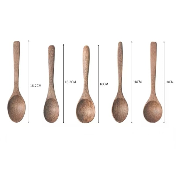 1-6 stk Træspoon Kyllingevinge Træ Lang Skaft Suppe Spoon Honning Rør Spoon Ingen Lak Ingen Voks Husholdning Stor Ris Spoon C 6pcs